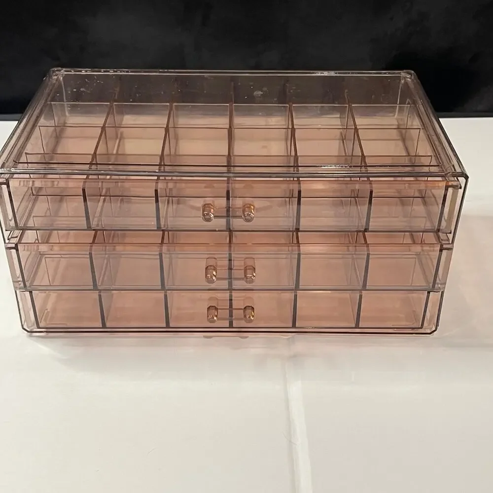 Clear Acrylic Jewelry Organizer 3 Drawer Storage Case